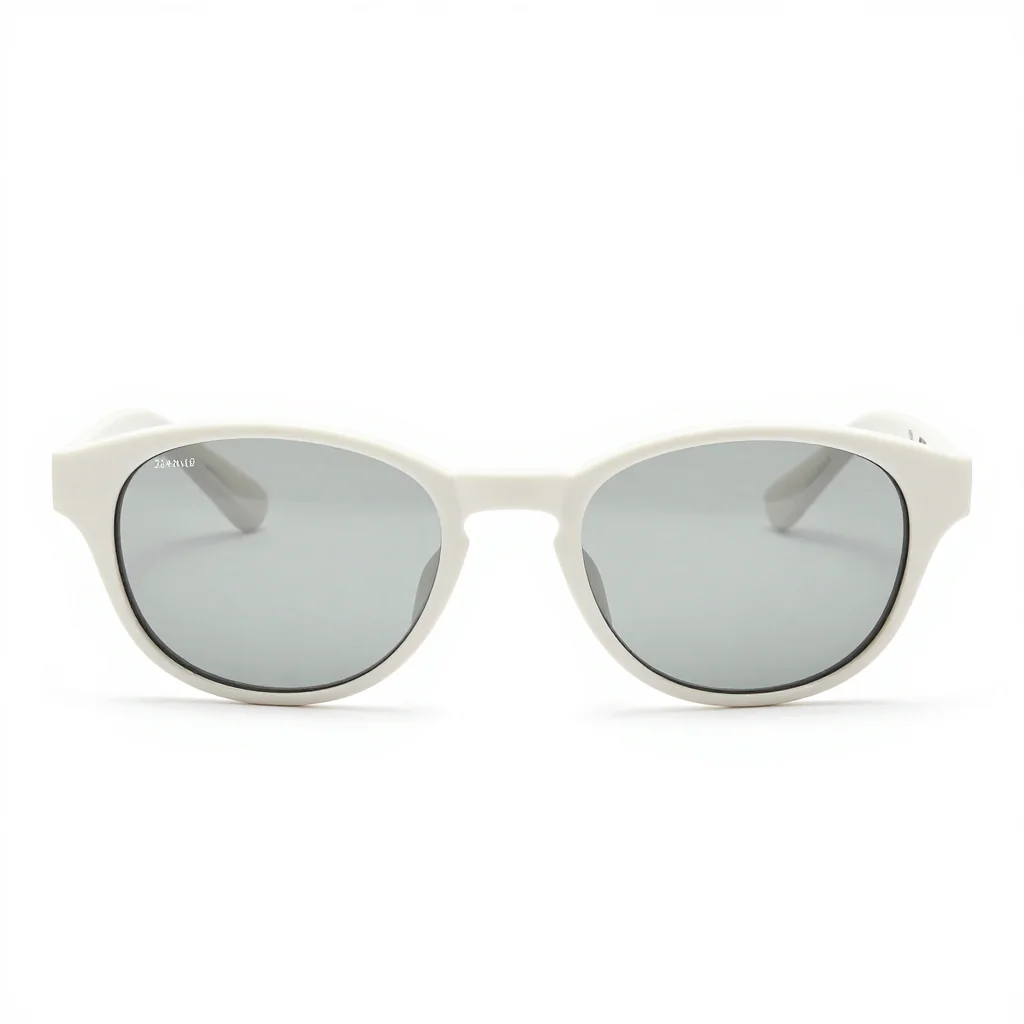 Modern Matte White Oval Frame Sunglasses with Frosted Polarized Lenses