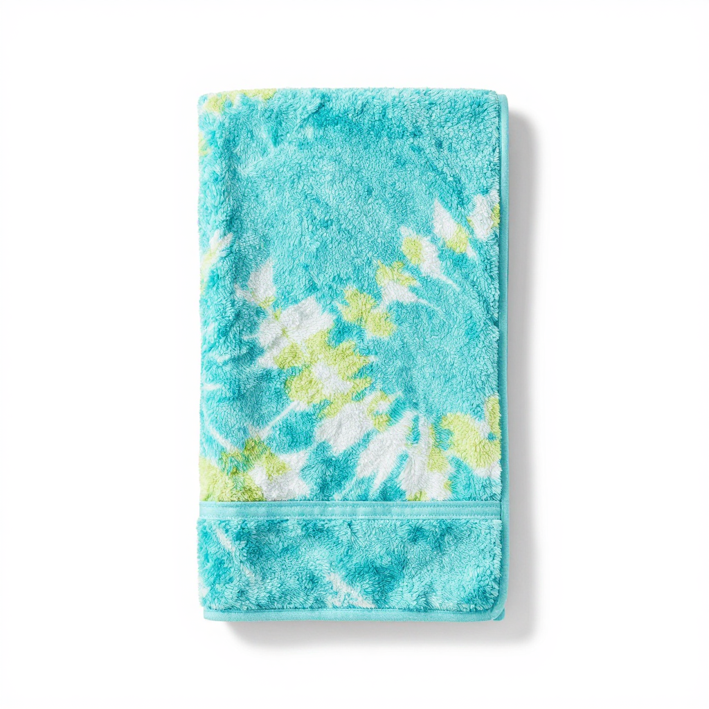 Cotton Yoga Towel with Tie-Dye Pattern